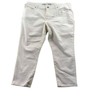 A.n.a Womens Mid-Rise Skinny Ankle White Jeans Size 18P Cotton Blend Stretch